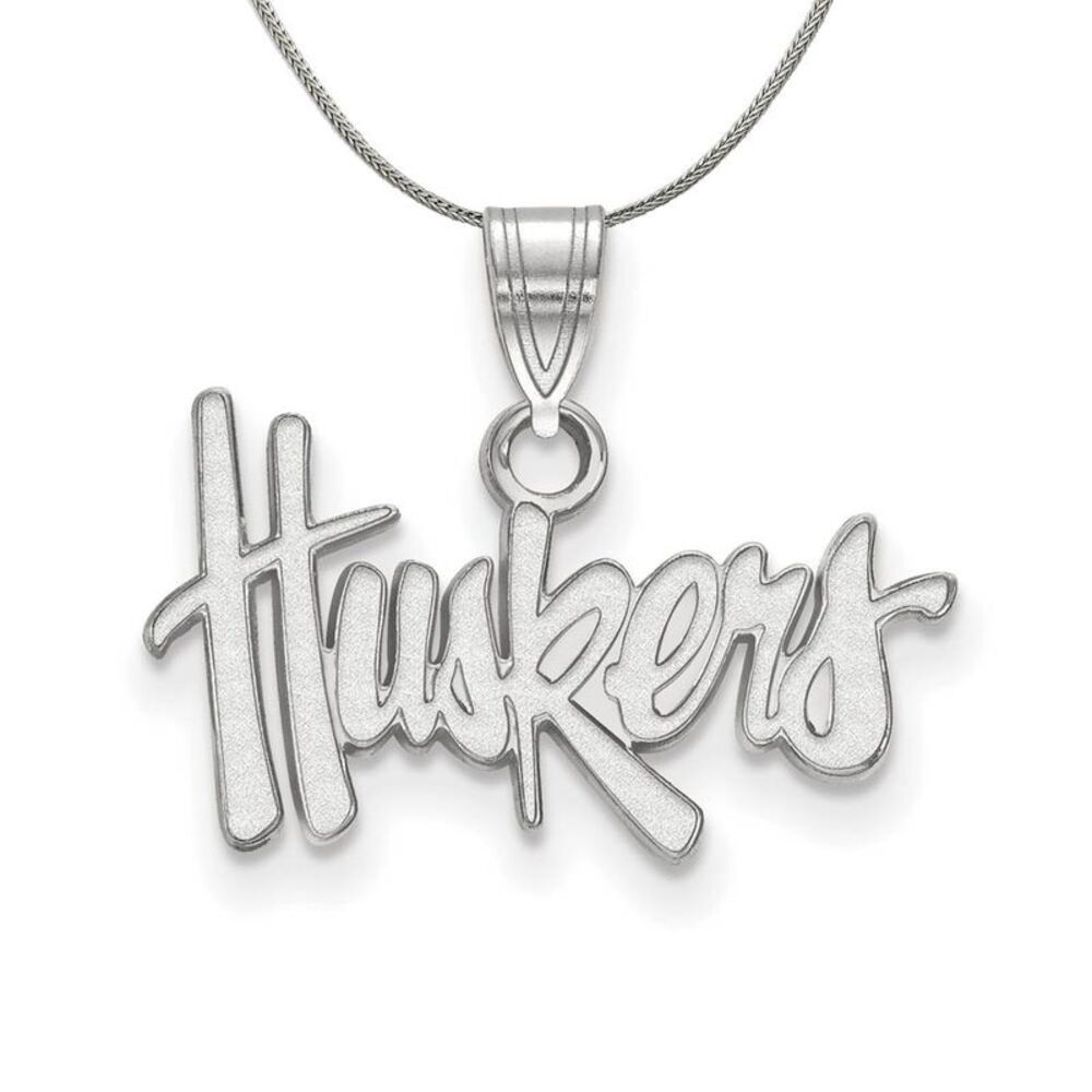 Sterling Silver U of Nebraska Small Huskers Necklace - 24 Inch